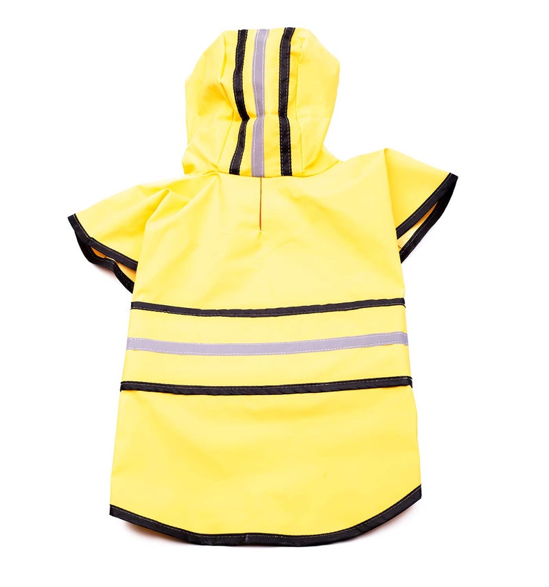 SPOT Rainy Days Slicker - Yellow Dog Rain Jacket With Hood, Reflective Strip for Safety, Leash Hole & Adjustable Velcro Belly Strap, 100% Polyester Water Resistant Pet Raincoat - Medium, 13in Long - Image 2